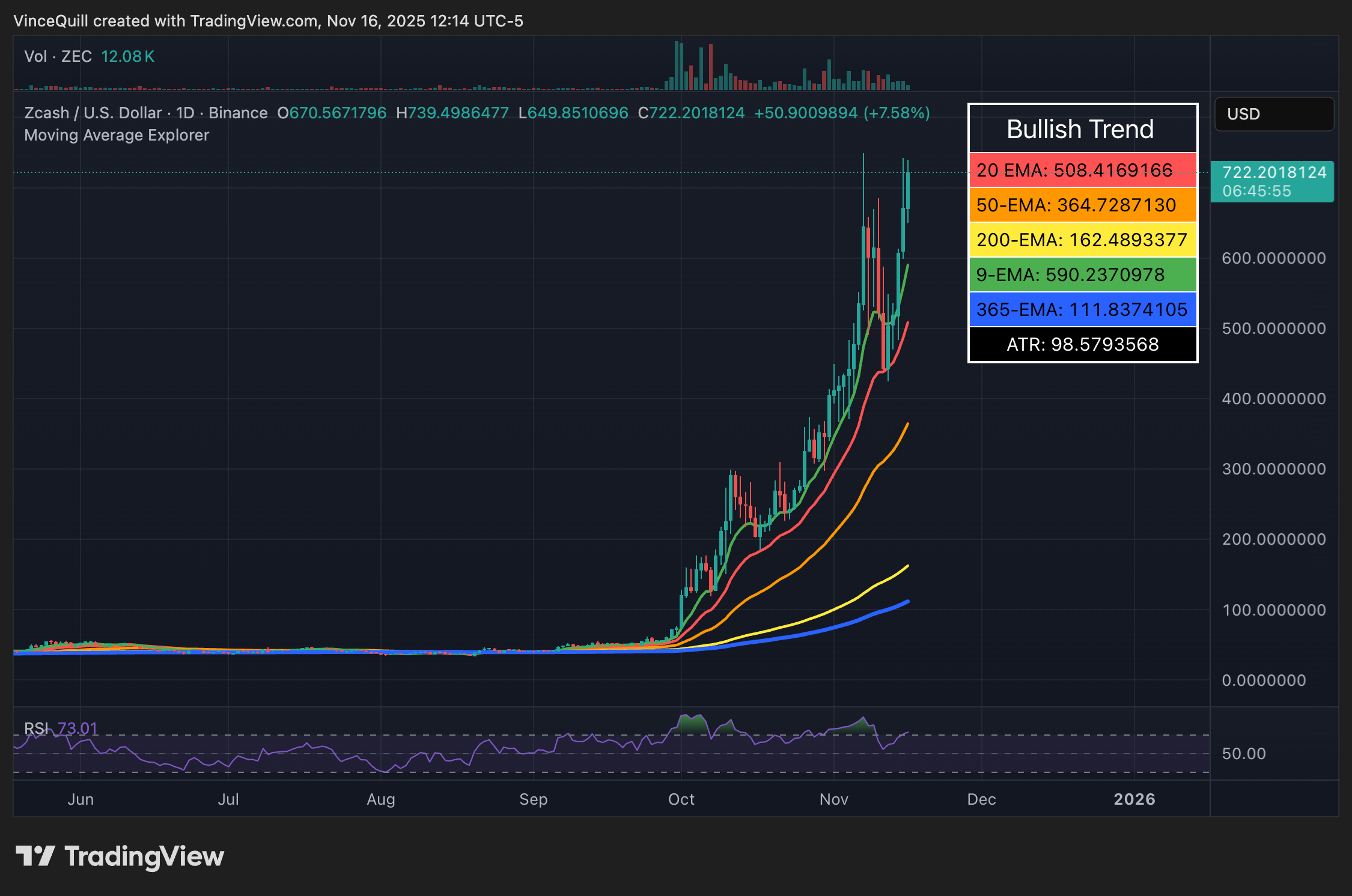 Zcash experienced a historic price rally that began in October